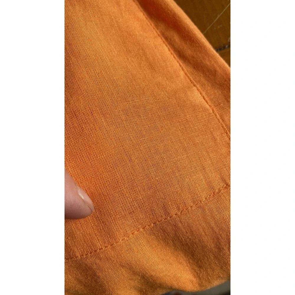 Women's Linen Blend Cargo BEACH Pants Size Medium Tangerine Lightweight Colorful